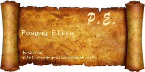 Posgay Eliza névjegykártya